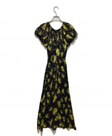 FRAY ID（フレイ アイディー）の古着「パフデザインフレアワンピース」｜ブラック×イエロー