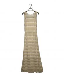 FRAY ID（フレイ アイディー）の古着「パターンデザインニットワンピ」｜ベージュ