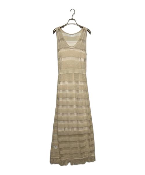 FRAY ID（フレイ アイディー）FRAY ID (フレイ アイディー) パターンデザインニットワンピ ベージュ サイズ:F 未使用品の古着・服飾アイテム