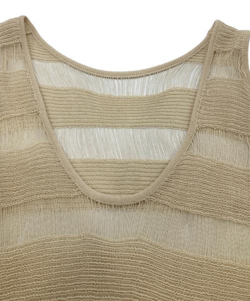 FRAY ID（フレイ アイディー）FRAY ID (フレイ アイディー) パターンデザインニットワンピ ベージュ サイズ:F 未使用品の古着・服飾アイテム