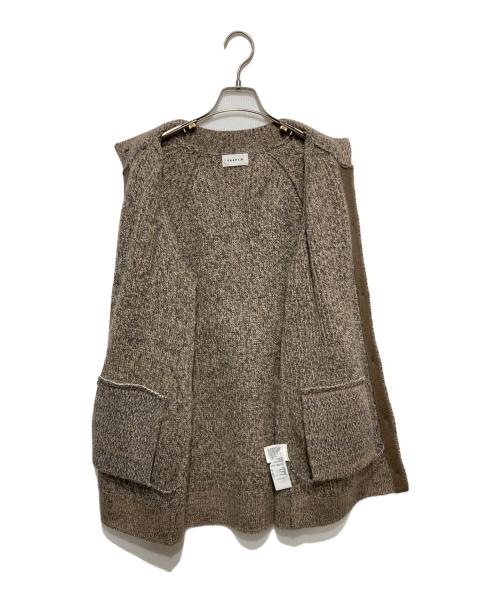 FRAY ID（フレイ アイディー）FRAY ID (フレイ アイディー) ロングカーデ＆ミニニットワンピセット ブラウン サイズ:F 未使用品の古着・服飾アイテム