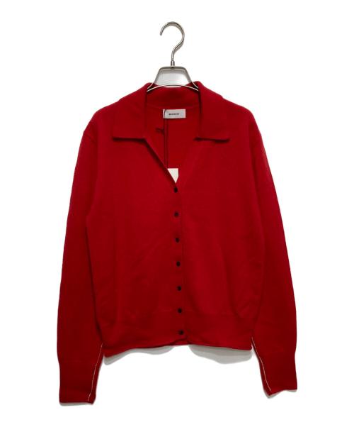 MIESROHE（ミースロエ）MIESROHE (ミースロエ) オープンカラーデザインカシミアニットカーディガ レッド サイズ:F 未使用品の古着・服飾アイテム