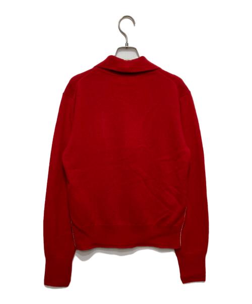 MIESROHE（ミースロエ）MIESROHE (ミースロエ) オープンカラーデザインカシミアニットカーディガ レッド サイズ:F 未使用品の古着・服飾アイテム