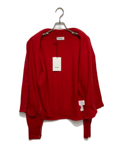 MIESROHE（ミースロエ）MIESROHE (ミースロエ) オープンカラーデザインカシミアニットカーディガ レッド サイズ:F 未使用品の古着・服飾アイテム