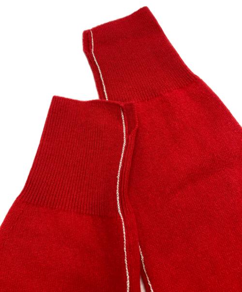 MIESROHE（ミースロエ）MIESROHE (ミースロエ) オープンカラーデザインカシミアニットカーディガ レッド サイズ:F 未使用品の古着・服飾アイテム