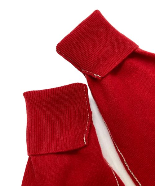 MIESROHE（ミースロエ）MIESROHE (ミースロエ) オープンカラーデザインカシミアニットカーディガ レッド サイズ:F 未使用品の古着・服飾アイテム