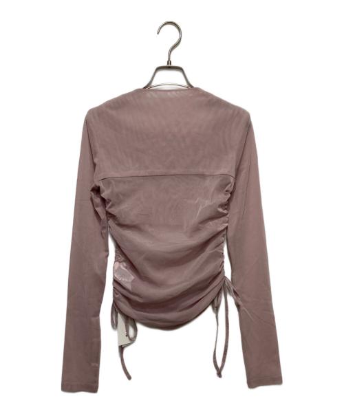 FRAY ID（フレイ アイディー）FRAY ID (フレイ アイディー) スクエアネックドレープチュールトップス ピンク サイズ:Fの古着・服飾アイテム