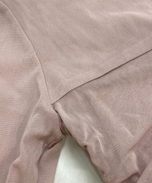 FRAY ID（フレイ アイディー）FRAY ID (フレイ アイディー) スクエアネックドレープチュールトップス ピンク サイズ:Fの古着・服飾アイテム