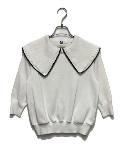 YORI（ヨリ）YORI (ヨリ) 刺繍カラー ニットセーター ホワイト サイズ:Fの古着・服飾アイテム