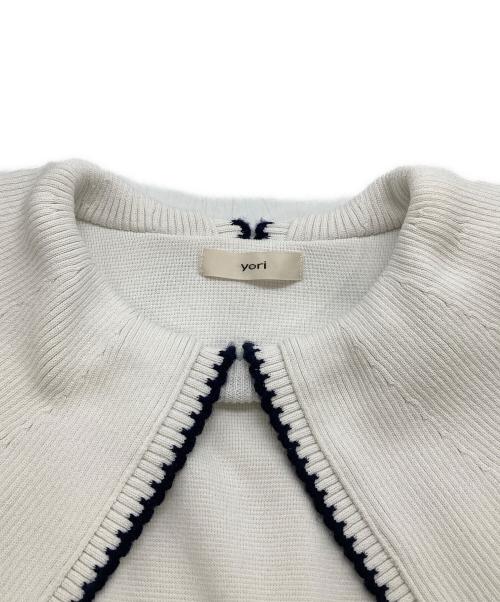 YORI（ヨリ）YORI (ヨリ) 刺繍カラー ニットセーター ホワイト サイズ:Fの古着・服飾アイテム