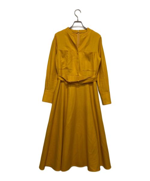 allureville（アルアバイル）allureville (アルアバイル) PEフランネルスラッシュネックワンピース イエロー サイズ:2の古着・服飾アイテム