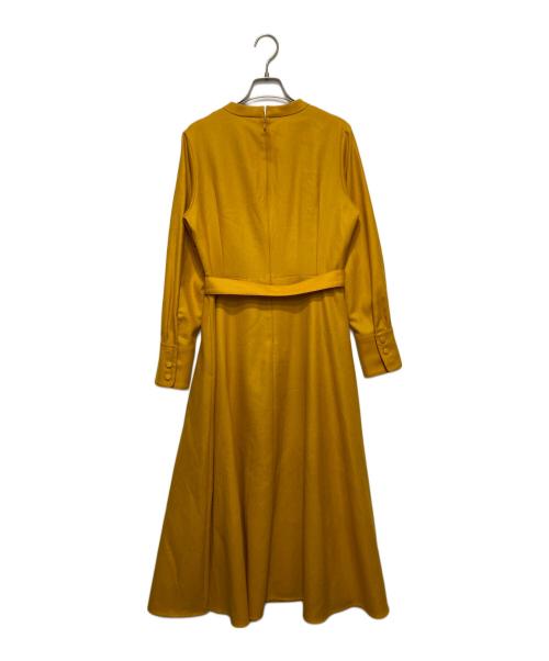allureville（アルアバイル）allureville (アルアバイル) PEフランネルスラッシュネックワンピース イエロー サイズ:2の古着・服飾アイテム