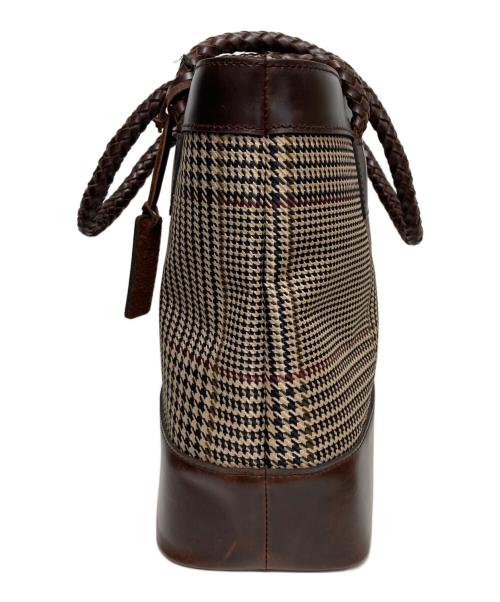 LAUREN RALPH LAUREN（ローレンラルフローレン）LAUREN RALPH LAUREN (ローレンラルフローレン) レザートートバッグ ブラウンの古着・服飾アイテム