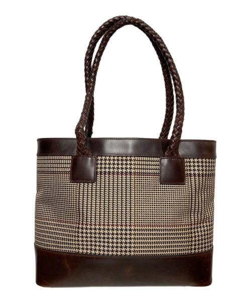 LAUREN RALPH LAUREN（ローレンラルフローレン）LAUREN RALPH LAUREN (ローレンラルフローレン) レザートートバッグ ブラウンの古着・服飾アイテム