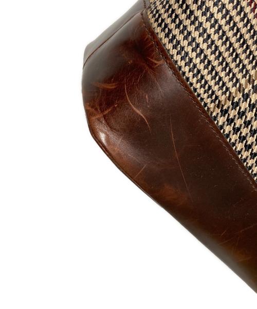 LAUREN RALPH LAUREN（ローレンラルフローレン）LAUREN RALPH LAUREN (ローレンラルフローレン) レザートートバッグ ブラウンの古着・服飾アイテム