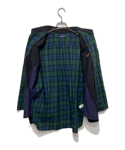 FRED PERRY（フレッドペリー）FRED PERRY (フレッドペリー) チェックパネルシャツ ブラック×グリーン サイズ:Lの古着・服飾アイテム