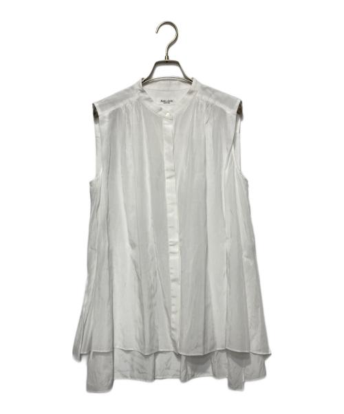 SALON adam et rope'（サロンアダムエロペ）SALON adam et rope' (サロンアダムエロペ) ノースリーブギャザーフレアーブラウス ホワイト サイズ:freeの古着・服飾アイテム
