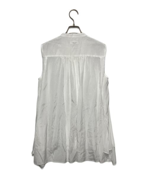 SALON adam et rope'（サロンアダムエロペ）SALON adam et rope' (サロンアダムエロペ) ノースリーブギャザーフレアーブラウス ホワイト サイズ:freeの古着・服飾アイテム