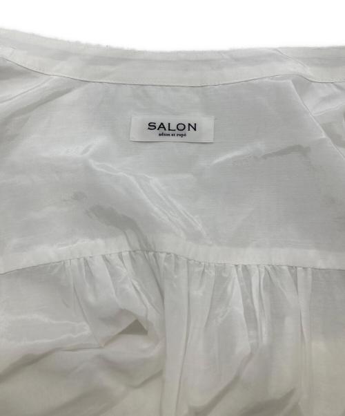 SALON adam et rope'（サロンアダムエロペ）SALON adam et rope' (サロンアダムエロペ) ノースリーブギャザーフレアーブラウス ホワイト サイズ:freeの古着・服飾アイテム