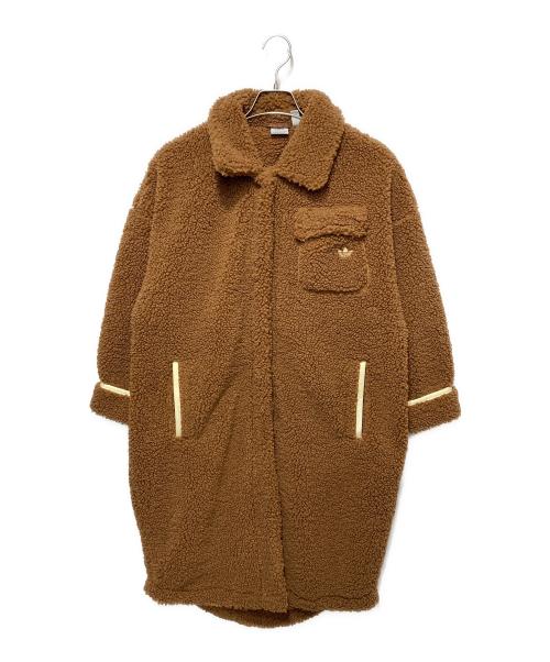 adidas（アディダス）adidas (アディダス) シェルパ ジャケット ブラウン サイズ:Lの古着・服飾アイテム