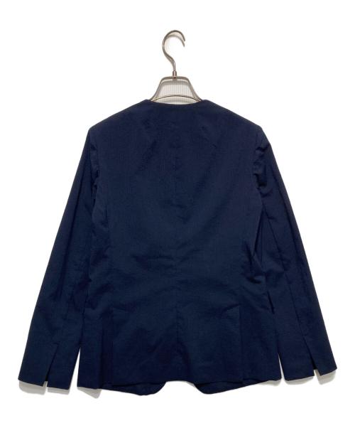 BEIGE（ベイジ）BEIGE (ベイジ) NEMESIA/ソフトサッカーノーカラージャケット ネイビー サイズ:4の古着・服飾アイテム