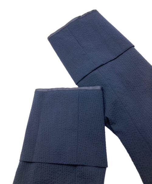 BEIGE（ベイジ）BEIGE (ベイジ) NEMESIA/ソフトサッカーノーカラージャケット ネイビー サイズ:4の古着・服飾アイテム