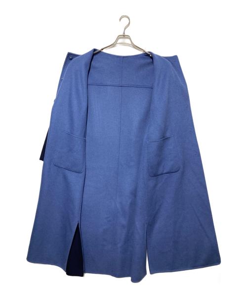 JOURNAL STANDARD relume（ジャーナルスタンダード レリューム）JOURNAL STANDARD relume (ジャーナルスタンダード レリューム) リバーシブルノーカラーウールコート ネイビー×ブルー サイズ:38の古着・服飾アイテム