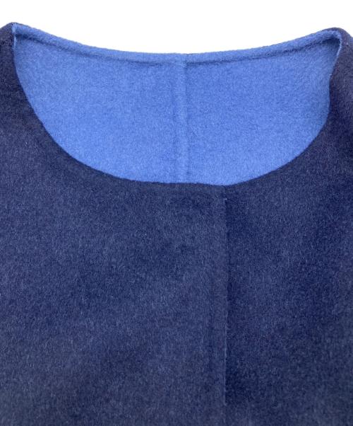 JOURNAL STANDARD relume（ジャーナルスタンダード レリューム）JOURNAL STANDARD relume (ジャーナルスタンダード レリューム) リバーシブルノーカラーウールコート ネイビー×ブルー サイズ:38の古着・服飾アイテム