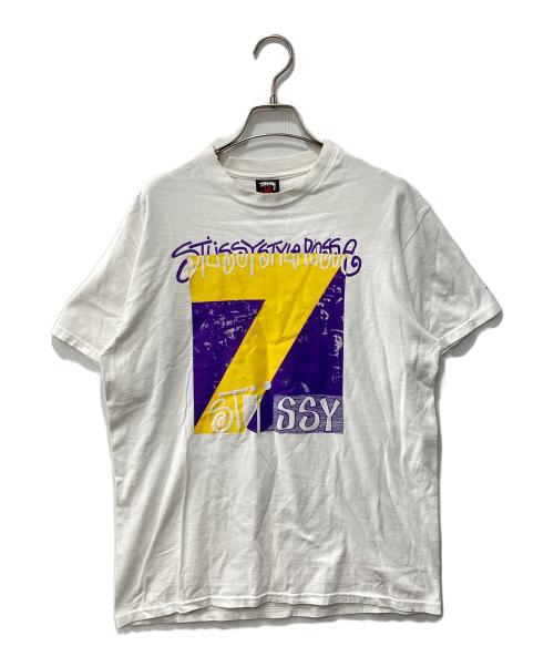 stussy（ステューシー）stussy (ステューシー) 00sプリントTシャツ ホワイト サイズ:Mの古着・服飾アイテム