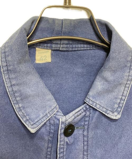 -（-）- (-) フレンチワークジャケット ブルー サイズ:42の古着・服飾アイテム