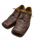 KATHARINE HAMNETTキャサリンハムネット）の古着「スクエアトゥウイングチップシューズ」｜ブラウン