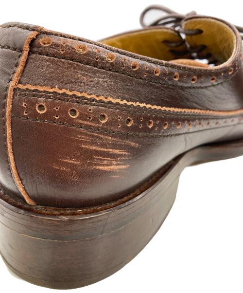 KATHARINE HAMNETT（キャサリンハムネット）KATHARINE HAMNETT (キャサリンハムネット) スクエアトゥウイングチップシューズ ブラウン サイズ:9の古着・服飾アイテム