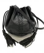 RALPH LAURENラルフローレン）の古着「レザーショルダーバッグ」｜ブラック