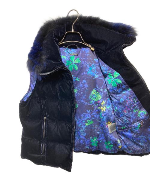 ELIE TAHARI（エリータハリ）ELIE TAHARI (エリータハリ) フォックスファーダウンベスト ネイビー サイズ:Sの古着・服飾アイテム