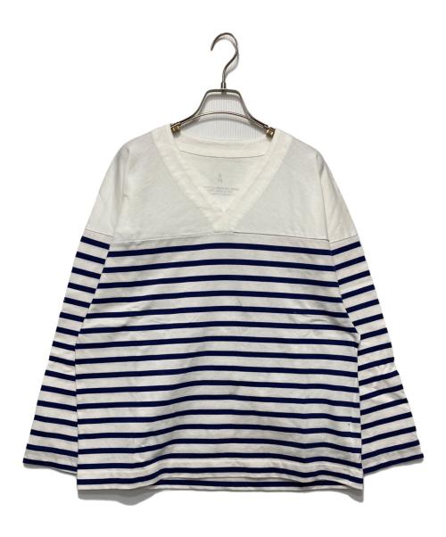Curensology（カレンソロジー）Curensology (カレンソロジー) ボーダーカットソー ブルー×ホワイト サイズ:Fの古着・服飾アイテム
