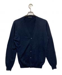 PRADA（プラダ）の古着「カシミヤブレンドVネックカーディガン」｜ネイビー