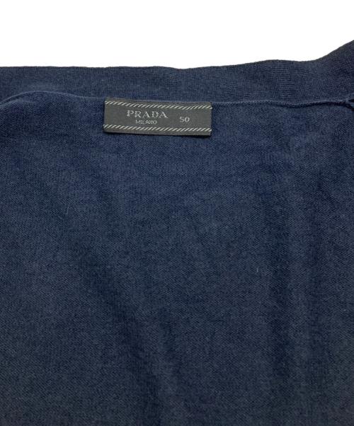 PRADA（プラダ）PRADA (プラダ) カシミヤブレンドVネックカーディガン ネイビー サイズ:50の古着・服飾アイテム
