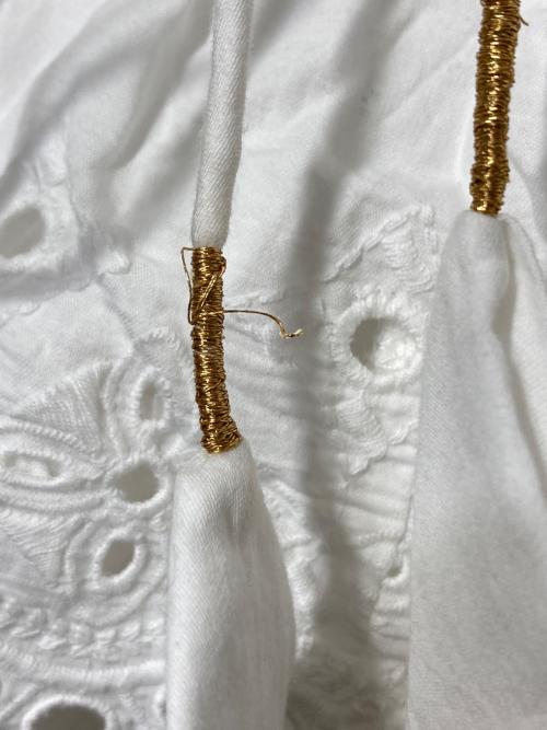 TSUHARU by samansa Mos2（ツハル バイ サマンサモスモス）TSUHARU by Samansa Mos2 (ツハル バイ サマンサモスモス) ティアードスカラップレースパンツ ホワイト サイズ:フリーの古着・服飾アイテム