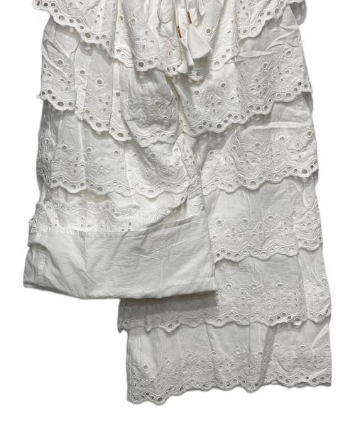 TSUHARU by samansa Mos2（ツハル バイ サマンサモスモス）TSUHARU by Samansa Mos2 (ツハル バイ サマンサモスモス) ティアードスカラップレースパンツ ホワイト サイズ:フリーの古着・服飾アイテム