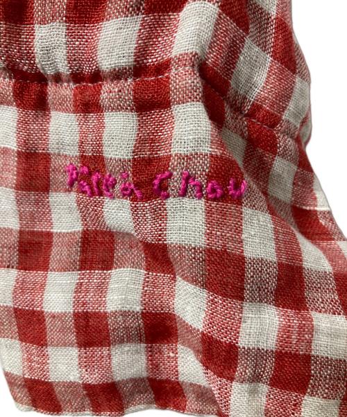 Pate a chou（パトアシュ）pate a chou (パトアシュ) インドリネン二重織のフリルキャミソール レッド サイズ:なしの古着・服飾アイテム