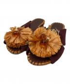 H&M×the white lotusエイチアンドエム×）の古着「フラットサンダル」｜ブラウン