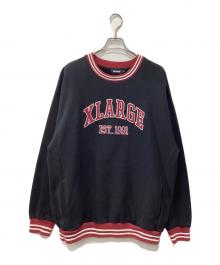 X-LARGE（エクストララージ）の古着「RIB LINE CREWNECK SWEAT」｜ブラック