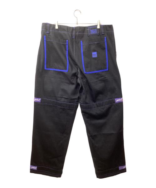MARITHE+FRANCOIS GIRBAUD（マリテフランソワジルボー）MARITHE+FRANCOIS GIRBAUD (マリテフランソワジルボー) 90s-00s/シャトルパンツ/カーゴパンツ ブラック×ブルー サイズ:40の古着・服飾アイテム