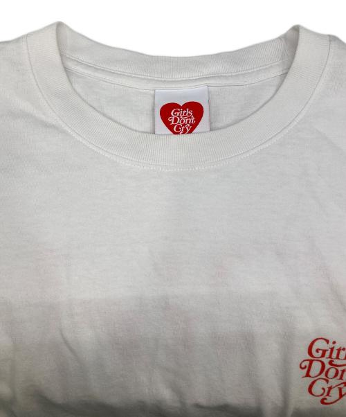 GIRLS DON'T CRY（ガールズ ドント クライ）GIRLS DON'T CRY (ガールズ ドント クライ) プリントTシャツ ホワイト×レッド サイズ:XLの古着・服飾アイテム