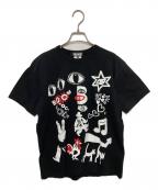 BLACK COMME des GARCONSブラックコムデギャルソン）の古着「綿天竺 FLIP PAGWSKI プリントTシャツ」｜ブラック