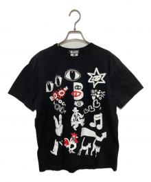 BLACK COMME des GARCONS（ブラックコムデギャルソン）の古着「綿天竺 FLIP PAGWSKI プリントTシャツ」｜ブラック