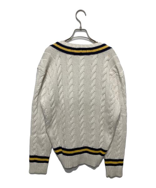POLO RALPH LAUREN（ポロ・ラルフローレン）POLO RALPH LAUREN (ポロ・ラルフローレン) カシミヤブレンドクリケットニット ホワイト サイズ:Mの古着・服飾アイテム