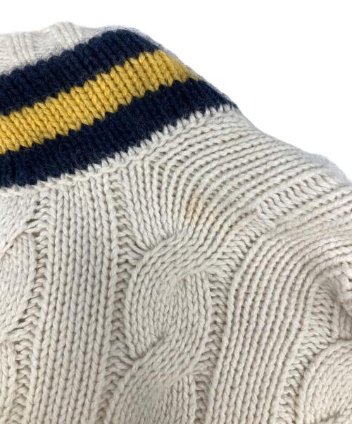 POLO RALPH LAUREN（ポロ・ラルフローレン）POLO RALPH LAUREN (ポロ・ラルフローレン) カシミヤブレンドクリケットニット ホワイト サイズ:Mの古着・服飾アイテム