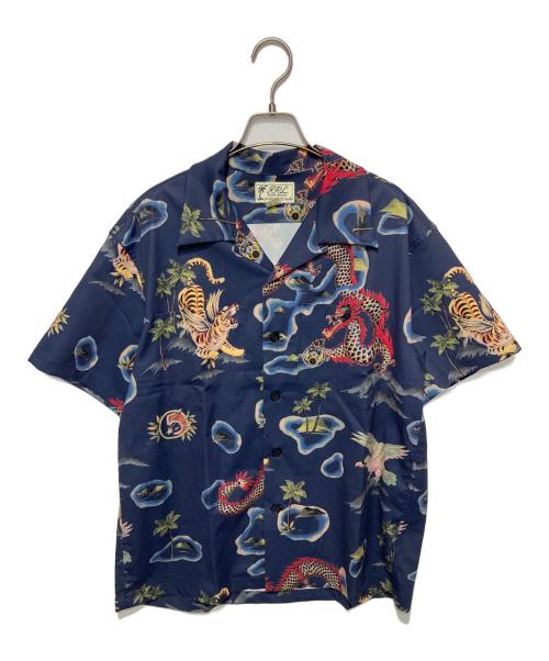 RRL（ダブルアールエル）RRL (ダブルアールエル) 和柄アロハシャツ ネイビー サイズ:Mの古着・服飾アイテム