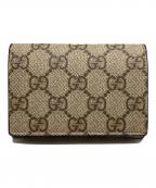 GUCCIグッチ）の古着「GGエンブレムカードケース」｜ベージュ